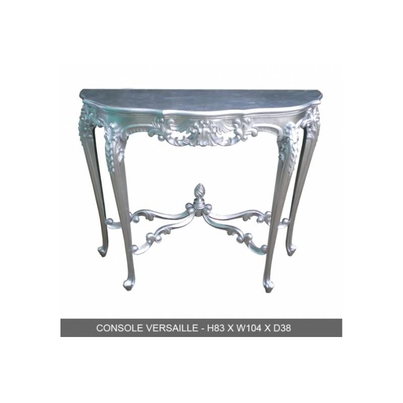 CONSOLE EN BOIS ARGENTÉ MODÈLE VERSAILLES