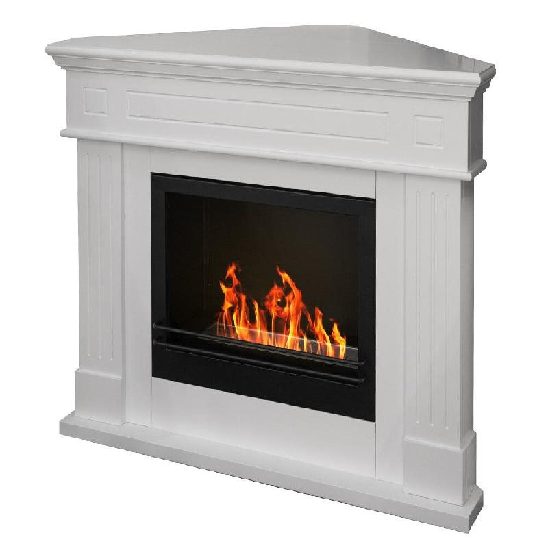 Divina Fire Cheminée au bioéthanol d'angle biochest de sol d'angle FORD Blanc L110 x P63 x H102 - blanc 8056157804079_0