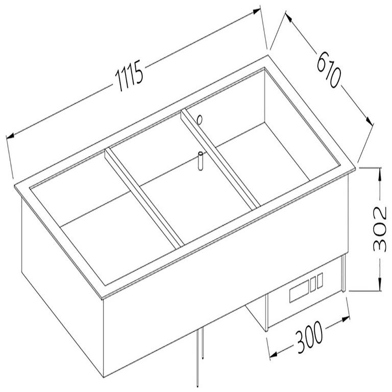 Élément bain-marie 3 GN 1/1 - DI/BX12-P - 200W - Température +30° à +90°C_0