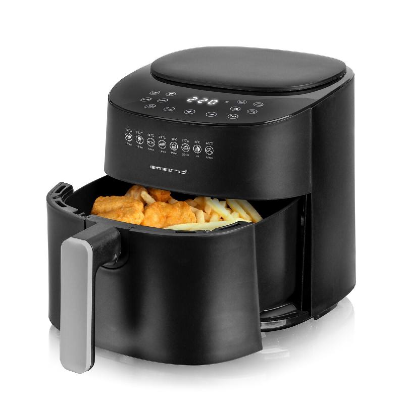 Emerio Airfryer XL 4,5L – 1300W – Affichage numérique – 8 programmes de cuisson – Noir – AF-129369 - noir plastique 7333282033330_0