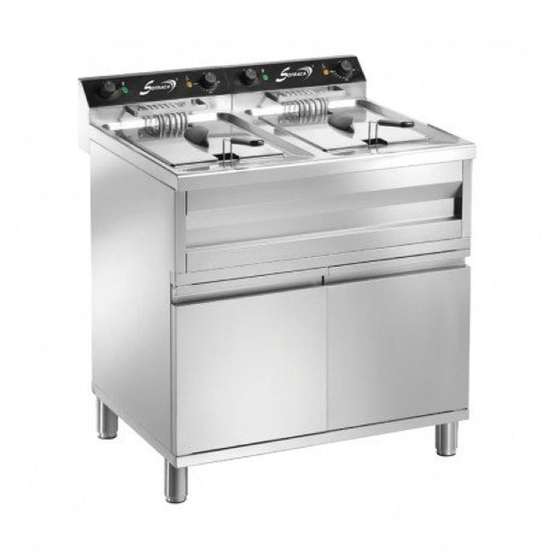 Friteuse électrique sur meuble - 2 cuves - 2 x 9 L - 12kW | Sofraca_0