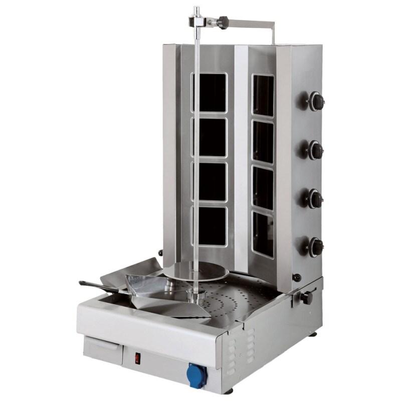 Gril à kebab Vitrocéramique avec 4 zones de chauffage, moteur inférieur, charge max. 40-60 kg 480x630x1115 mm - VIRTUS - 0615402572101_0