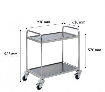 Guéridon inox eco - 2 plateaux - 930 x 610 x H935 mm - charge maximale 250 kg - CH80960_0
