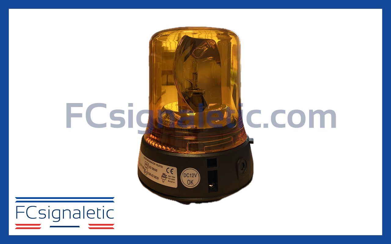 Gyrophare halogène GBM 12V orange embase ISO classe 1 rotatif STANDBY MERCURA 22694-00_0