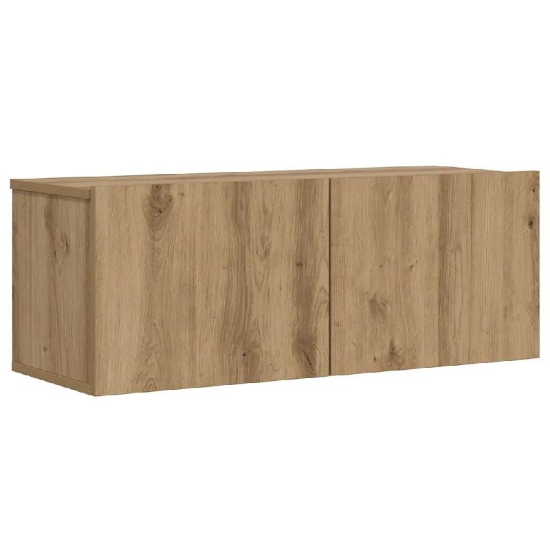 Helloshop26 - Meuble TV mural tendance pratique 80 x 30 x 30 cm en bois d'ingénierie chêne artisanal 02_0050711 - Bois massif 3000236521949_0