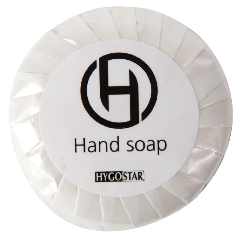 HYGOSTAR Savon pour hôtel emballé individuellement Blanc rond Ø 4 cm 50 pièces plissées - 556218_0
