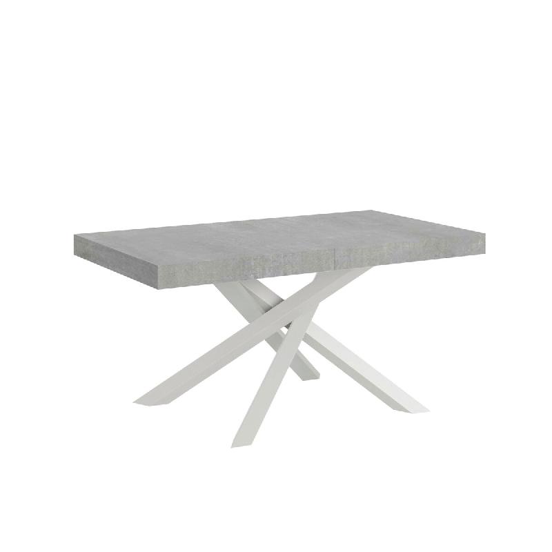 Itamoby Table Extensible Volantis Premium 180/440X90 Cm Pieds Béton Blanc - gris multi-matériau VE180PRVLP440-CM-BI_0
