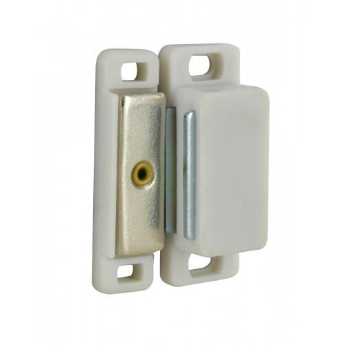 LOQUETEAU MAGNÉTIQUE PAT GMOB - POSE EN APPLIQUE - BLANC - PAR 10 INTERGES