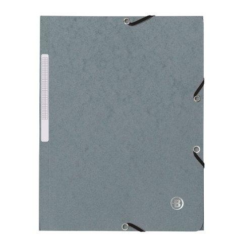 LOT DE 2 - CHEMISE À ÉLASTIQUE 3 RABATS CARTE BRUNEAU 24 X 32 CM DOS 2 CM GRIS
