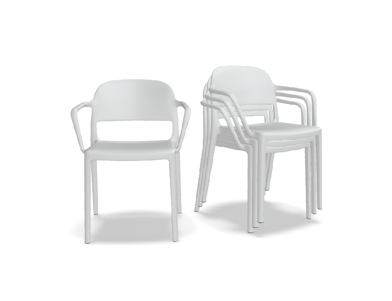 Lot de 4 chaises avec acc. BLENDY - blanc_0