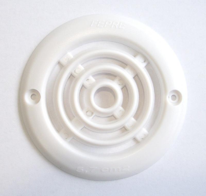 Lot de 4 grilles d'aération en ABS naturel - diamètre 6.4 cm - usage intérieur et extérieur - moustiquaire intégrée_0