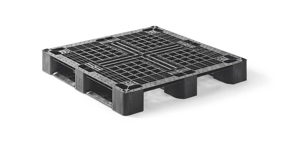 Palette plastique medium Planetpal - ajourée avec rebords - 1100x1100 mm - Charge dynamique 1375 kg - Réf : PA-ME-0143_0
