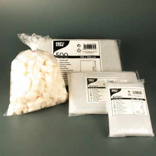 PAPSTAR 500 SACHETS PLATS, PEBD, 50 CM X 30 CM, TRANSPARENTS