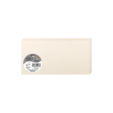 PAQUET DE 25 CARTES PLIÉES POLLEN 106X213MM 210G/M² - IVOIRE IRISÉ