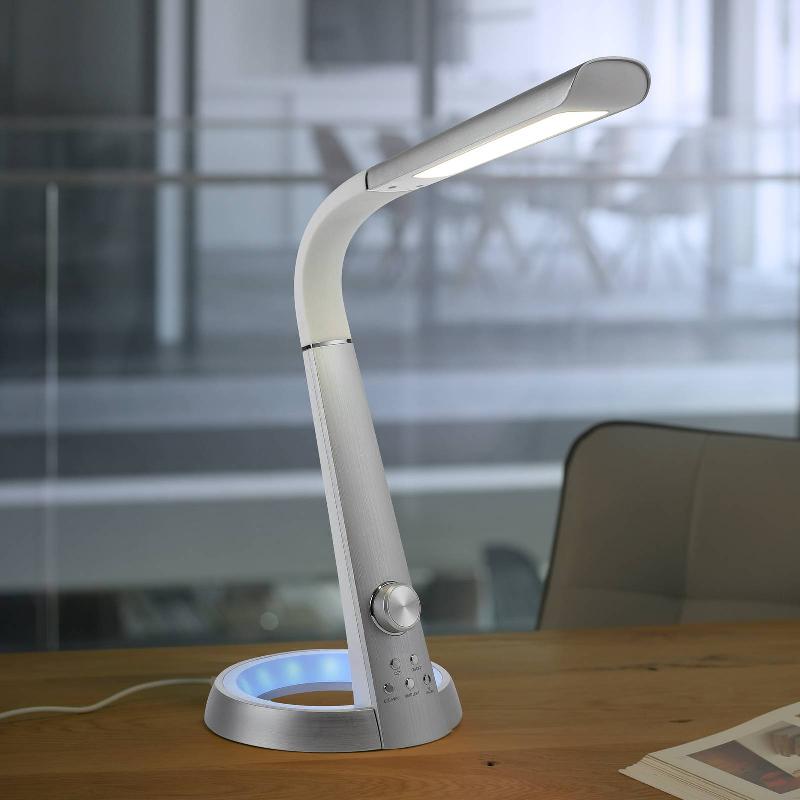 PAUL NEUHAUS BILL LAMPE DE BUREAU LED, ARGENTÉE