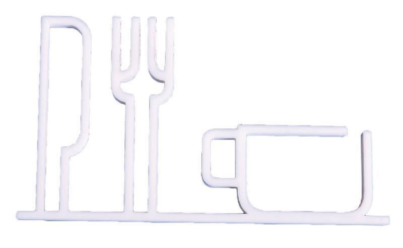 PICTOGRAMME NEOSIGN 3D MUR RESTAURATION BLANC - MANUTAN COLLECTIVITÉS