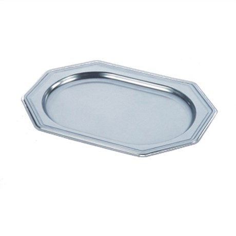 PLATEAU DE LUXE OCTOGONAUX 30.5X45.5 CM ARGENTÉ (VENDU PAR 5)