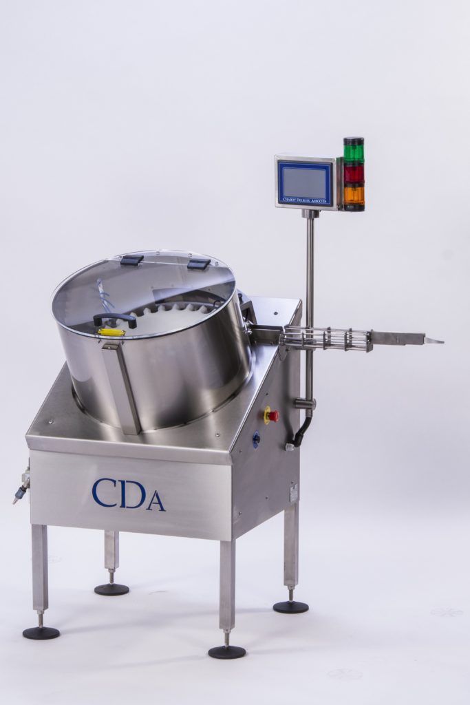 Redresseur automatique de flacons petits formats CDA - alimentation continue pour remplisseuse et étiqueteuse_0