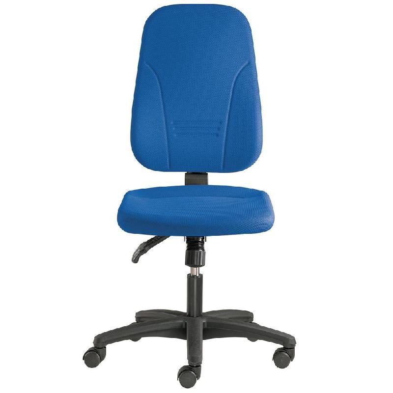 SIÈGE DE BUREAU ERGOMAX TISSU REMBOURRÉ HAUTEUR AJUSTABLE À ROULETTES HAUTEUR DOSSIER 60 CM BLEU