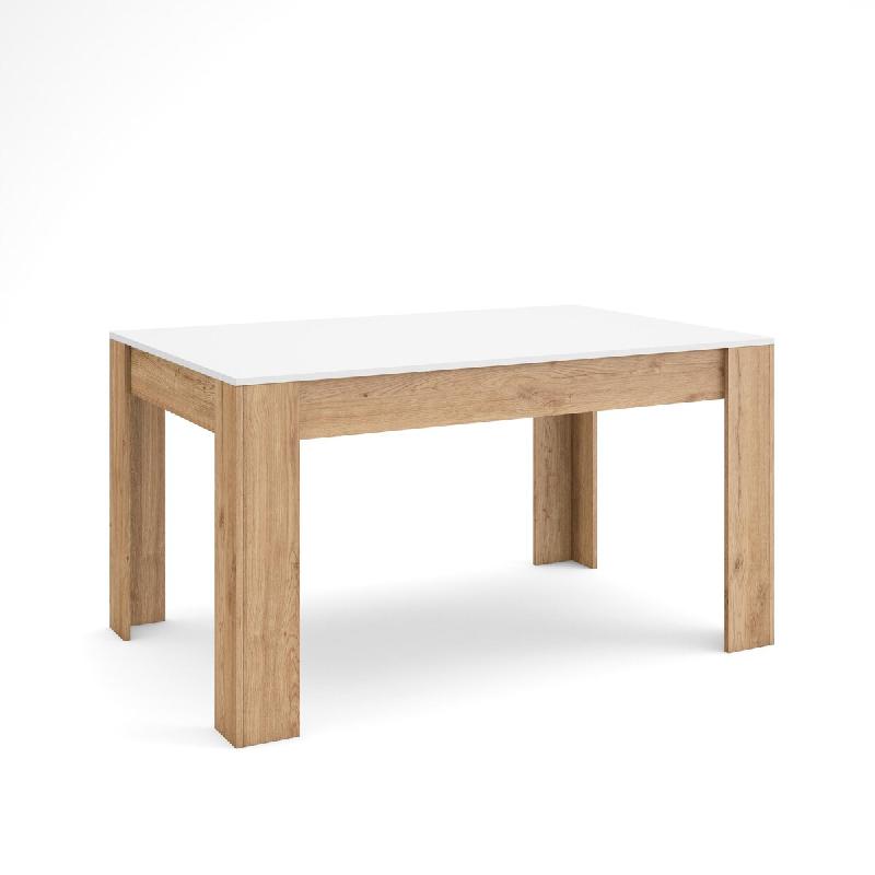 SKRAUT HOME Table à manger, 140x90x76 cm, Pour 6 personnes, Meubles de Salon, Blanc et Chêne - blanc Bois manufacturé 484_2_0