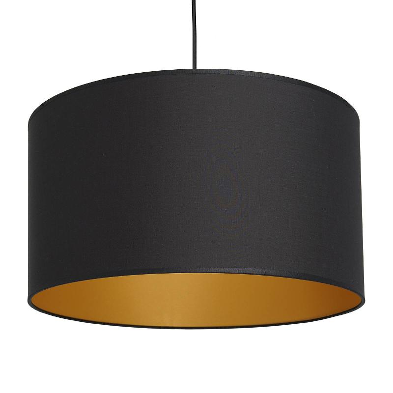 LUMINEX SUSPENSION SOHO CYLINDRE, 1 LAMPE 40 CM NOIRE/OR