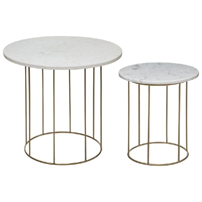 Tables en métal et marbre Ø40x45 et Ø 60x55cm - par 2_0
