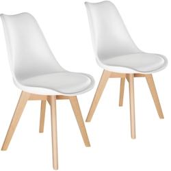 Tectake 2 Chaises de Salle à Manger FRÉDÉRIQUE Style Scandinave Pieds en Bois Massif Design Moderne - blanc -403810 - blanc plastique 403810_0