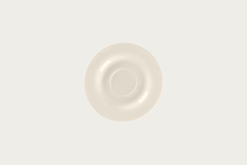 SOUCOUPE POUR TASSE À THÉ AVEC PIED ROND IVOIRE PORCELAINE Ø 16,8 CM BRAVURA RAK