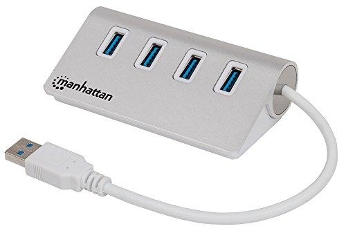 Manhattan 163767 - Hub USB 3.0 (3.1 Gen 1) Type-A - 5000 Mbit/s - Aluminium Blanc_0