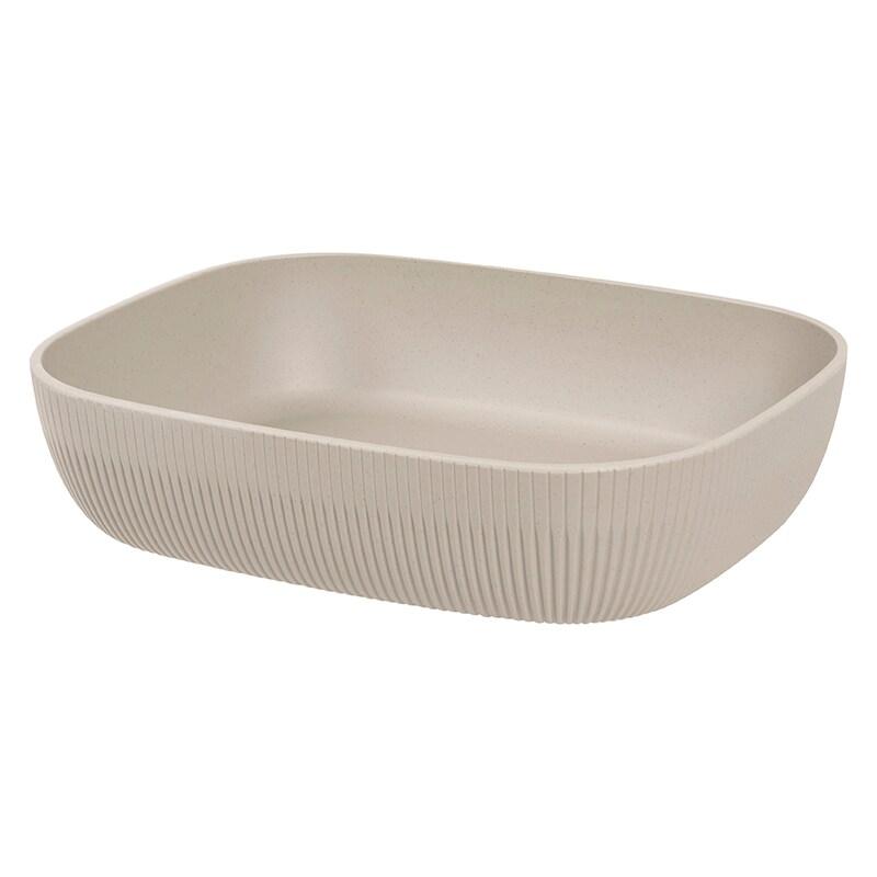 ADRIER - CC-0122-BEIG - (Pack de 6 unités) - Bol rectangulaire 4,4L GN 1/2 x 7,5 cm prof. - Beige - beige plastique CC-0122-BEIG_0