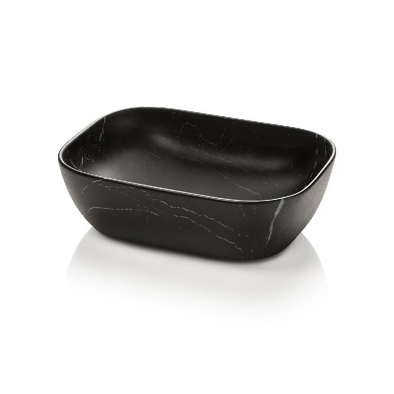 AQA Design Lavabo en céramique à poser ZONTA marquina noire L.46,5 P.33,5 H.13 MP00535 - noir céramique MP00535_0