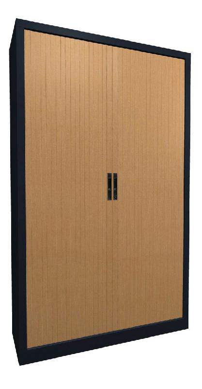 ARMOIRE À RIDEAUX PVC LAME RECOUVERTE 120 X 198CM COLORIS HÊTRE/ANTHRACITE - MANUTAN COLLECTIVITÉS