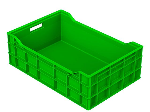 Bac à viande gerbable - stockage, congélation et surgélation - capacité 35 L (600x400x200 mm) - piliers renforcés_0