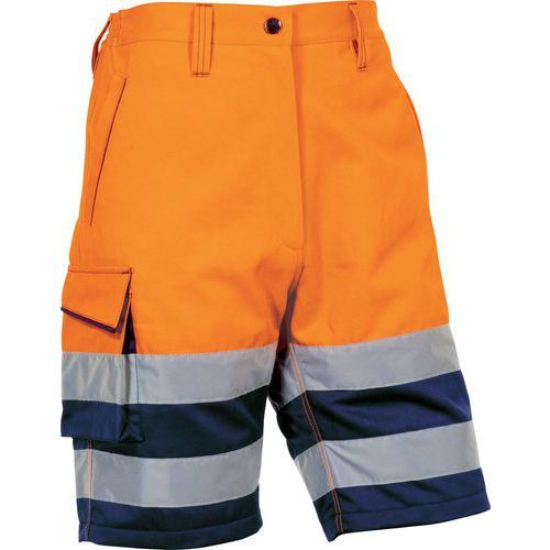 BERMUDA DE TRAVAIL HAUTE VISU. MARINE/ORANGE FLUO XXL PHBE2 - DELTAPLUS