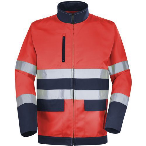 BLOUSON FLUO BASE XP 9D81 - ROUGE FLUO / BLEU FONCÉ - 3 - CEPOVETT SAFETY