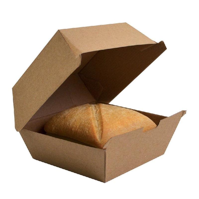 Boîte burger géant en carton brun - 14.5x13.5x8.2cm - par 50_0