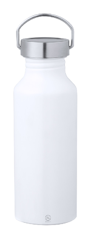 Bouteille connectée en aluminium recyclé - 650 ml avec anse - Couleur blanche_0