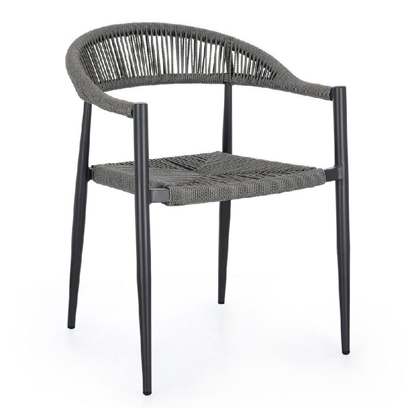 Chaise avec accoudoir Jandia anthracite SA26/gris 56 x 60 x 78 cm - par 4_0