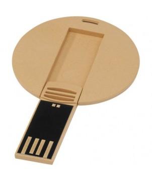 CLÉ USB BIODÉGRADABLE RONDE 16 GB - MARRON - CLÉS USB PUBLICITAIRES PERSONNALISÉES