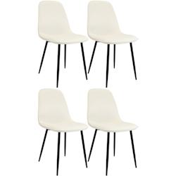 CLP Chaise de salle à manger Maryam Crème/Velours - beige textile 327437_0