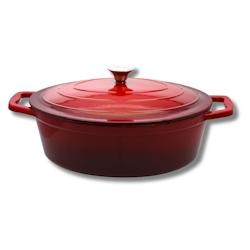 Cocotte ovale en fonte émaillée 33 cm de long rouge cerise 4,9 L Elo - métal 4006925307336_0