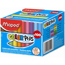 CRAIE POUR TABLEAU COLOR'PEPS, ROND, ASSORTI - LOT DE 3