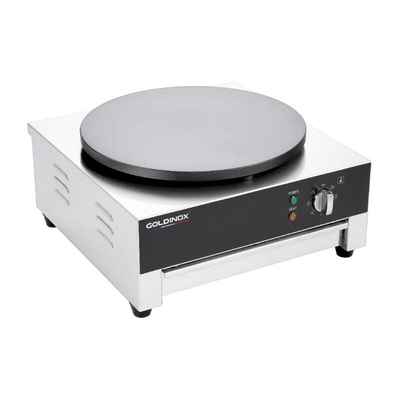 Crêpière ronde électrique 400mm PREMIUM - GOLDINOX - gris 3701770808038_0