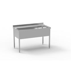 ERATOS - Plonge grande capacité AISI-304 18/10 - 1400x700 mm - 1 cuve 1200x500x350 mm - FGB-147/10 - Acier inoxydable_0
