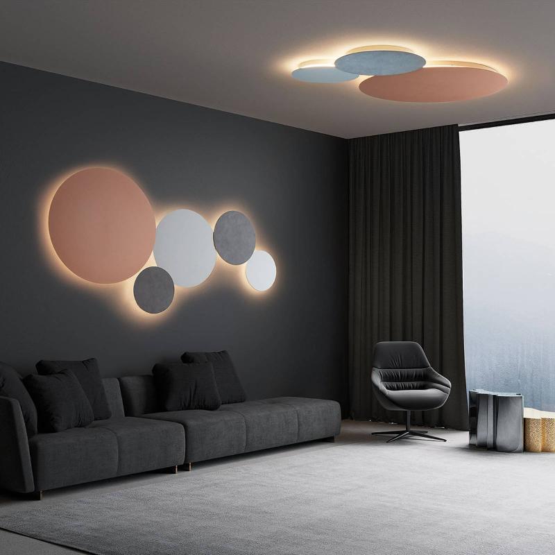ESCALE BLADE APPLIQUE LED, ASPECT BÉTON, Ø 44 CM