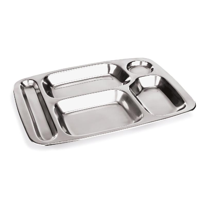 Essentials Bac compartimenté inox 36,5 x 26,5 cm 5 compartiments lot de 6 - Was Germany - 4044925162036_0