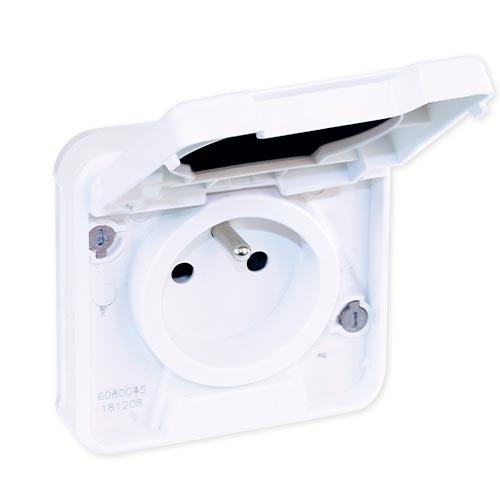 EUROHM OXXO PRISE DE COURANT 2P+T ÉTANCHE COMPLET ENCASTRÉE BLANC IP55 - 60898 - EUROHM