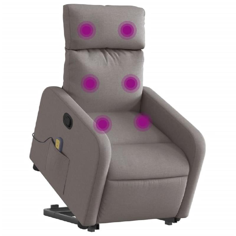 Fauteuil inclinable de massage Taupe Tissu Modèle Iermelix - 8721012219441_0