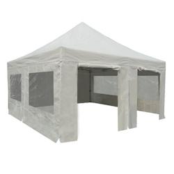 FRANCE BARNUMS Tente pliante PRO 5x5m pack fenêtres - 8 murs - ALU 55mm/PVC 580g Norme M2 - blanc - FRANCE-BARNUMS - blanc métal 280F_0