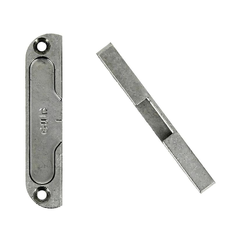 GÂCHE GALET À DÉFONCER POUR CRÉMONE TÊTIÈRE MENUISERIE BOIS DIMENSION 85X18X9MM ACIER FERGUARD ARGENT - FERCO - E-11638-00-0-1